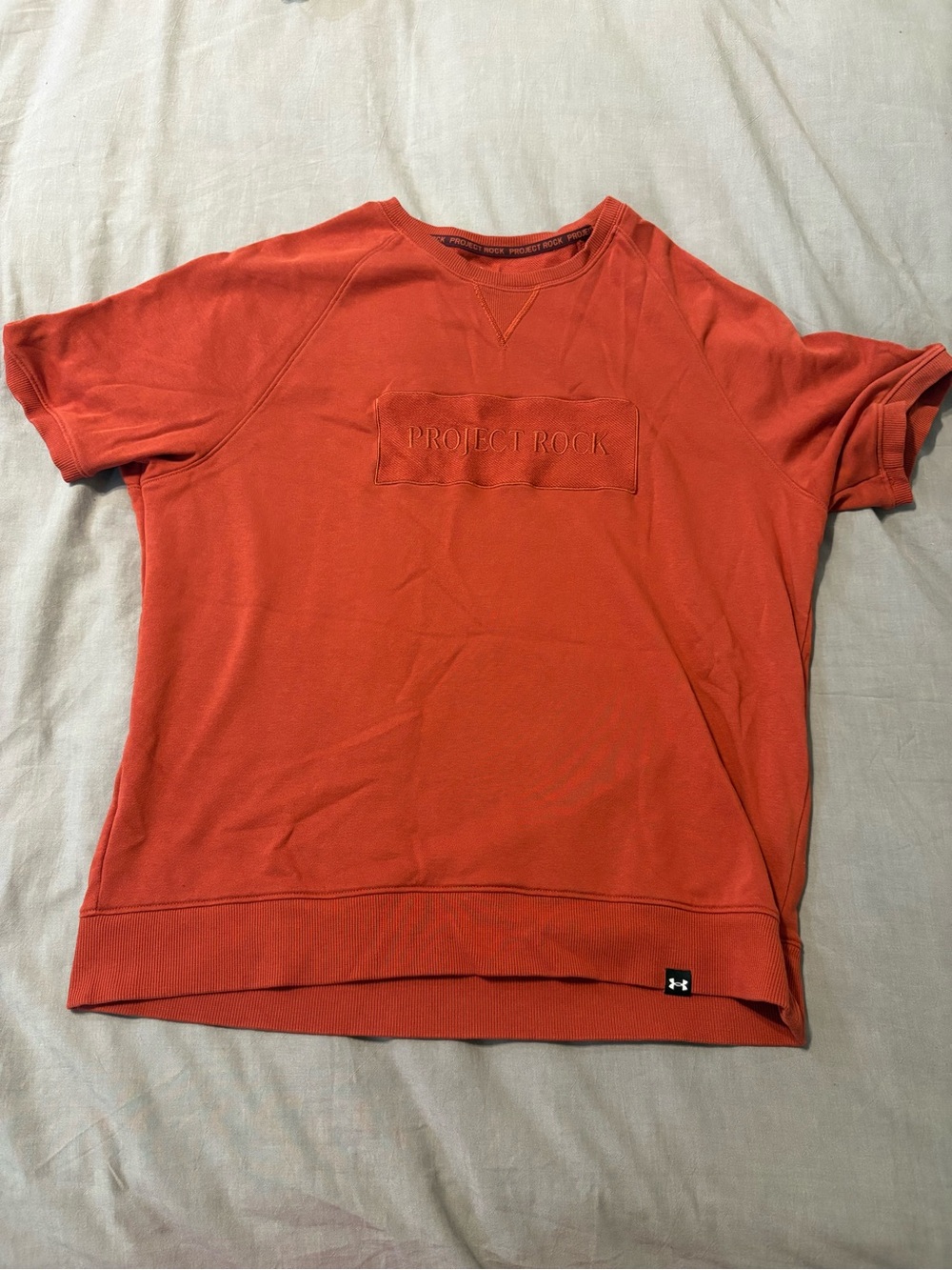 Under Armour Project Rock Short Sleeve Sweatshirt- Orange